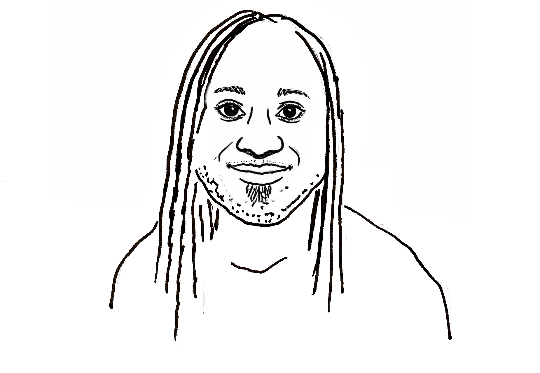 Stilisierte Schwarz-Weiß-Zeichnung von Jason Arday