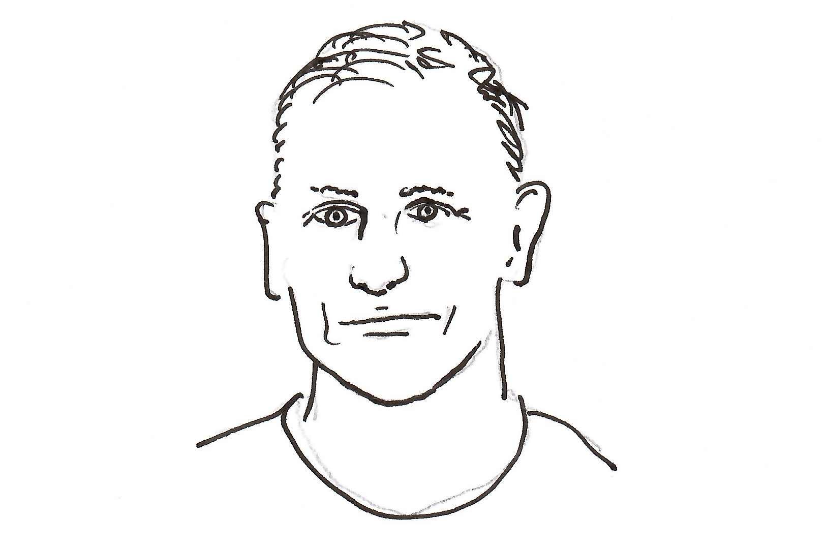 Stilisierte Schwarz-Weiß-Zeichnung von Peter Thiel